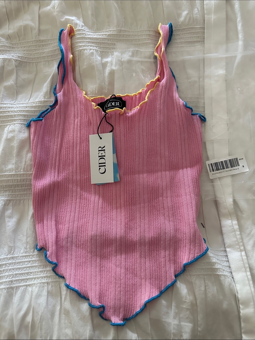 Cider Womens Contrast High Low Tank Top-Cider